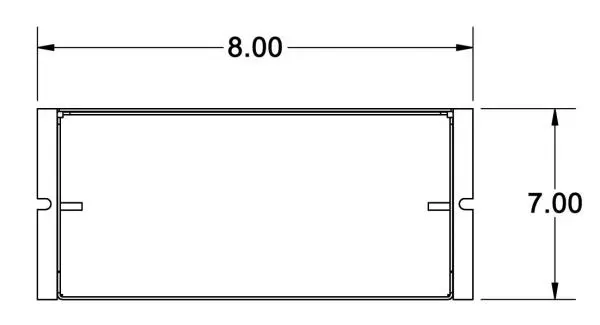 Outline drawing of the same pocket with 8.00 inch width and 7.00 inch overall depth called out