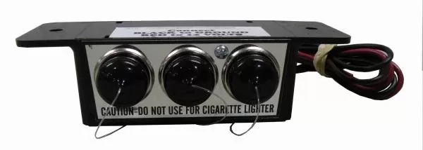 D&R 14.0553 triple outlet 12V console power accessory marked caution do not use for cigarette lighter