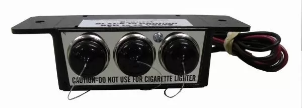 D&R 14.0553 triple outlet 12V console power accessory marked caution do not use for cigarette lighter
