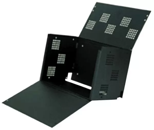 D&R SB02 electronic storage box for vehicles with both lids swung open showing the dual opening