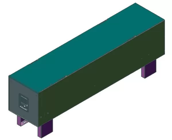 D&R 934-0392A rifle storage box, 55 inch long lockable weapon box on raised mounting legs