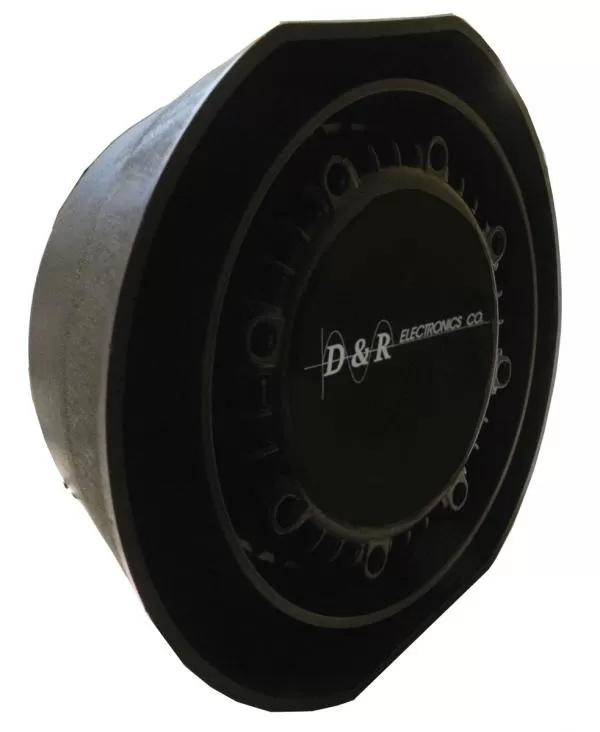 Angled view of the 100W speaker showing the tapered rear of the moulded composite housing