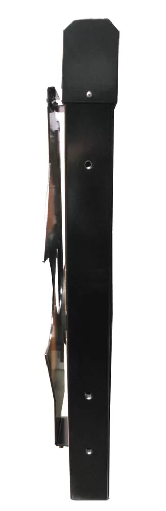 Edge-on side profile of the module showing its slim black housing and the end mounting holes