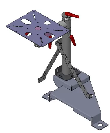 D&R 906-0259A passenger side laptop mount for the Ford F-150, pedestal on an angled floor bracket