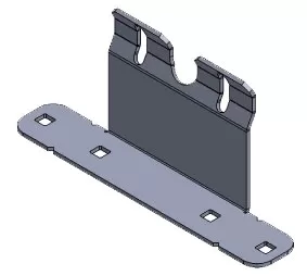 D&R 936-0521A deck mount L bracket, 2 inch tall single upright with hooked slots on a slotted base
