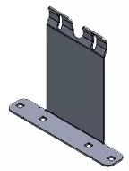 D&R 936-0522A deck mount L bracket, 4 inch tall single upright with two hooked slots on a flat foot