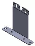 D&R 936-0522A deck mount L bracket, 4 inch tall single upright with two hooked slots on a flat foot