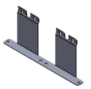 D&R 936-0524A double deck mount L bracket, two 4 inch uprights spaced along a single slotted base