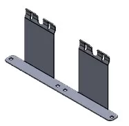 D&R 936-0524A double deck mount L bracket, two 4 inch uprights spaced along a single slotted base
