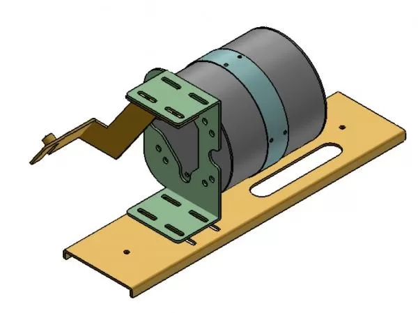 D&R 935-0089A Thunder speaker bracket for the Chevy Tahoe, CAD render with the speaker set on the bumper rail