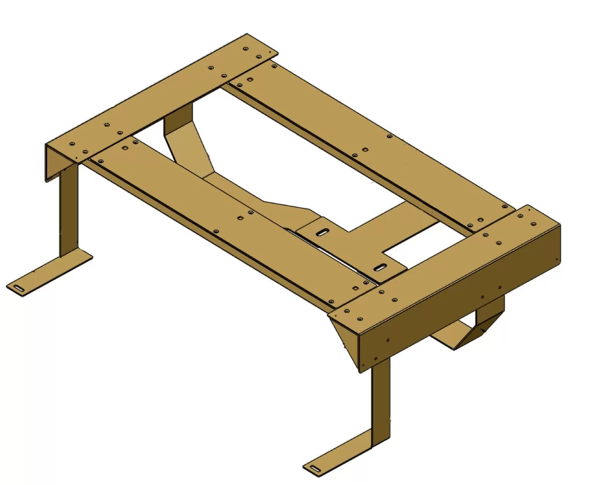D&R 933-0132A raised frame shelf for the 2020 Ford Interceptor Utility trunk, shown on its four legs