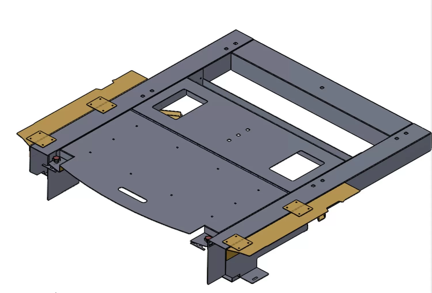 D&R 933-0135A subframe for the 2020 Ford Utility Interceptor with a solid deck and no tire access