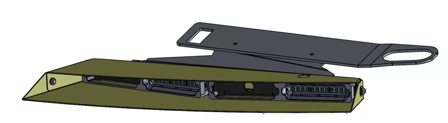 D&R GSVL-IC-CHRGR interior lightbar rendering with its visor bracket and LED modules along the front edge
