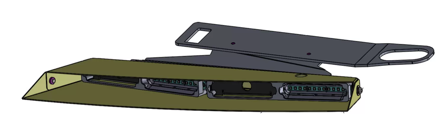 D&R GSVL-IC-CHRGR interior lightbar rendering with its visor bracket and LED modules along the front edge