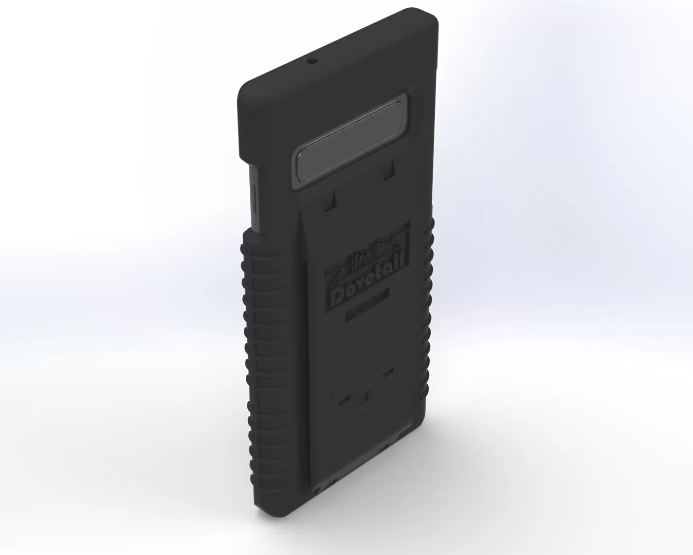 Galaxy S10 seated in the case with its camera bar showing through the rear opening