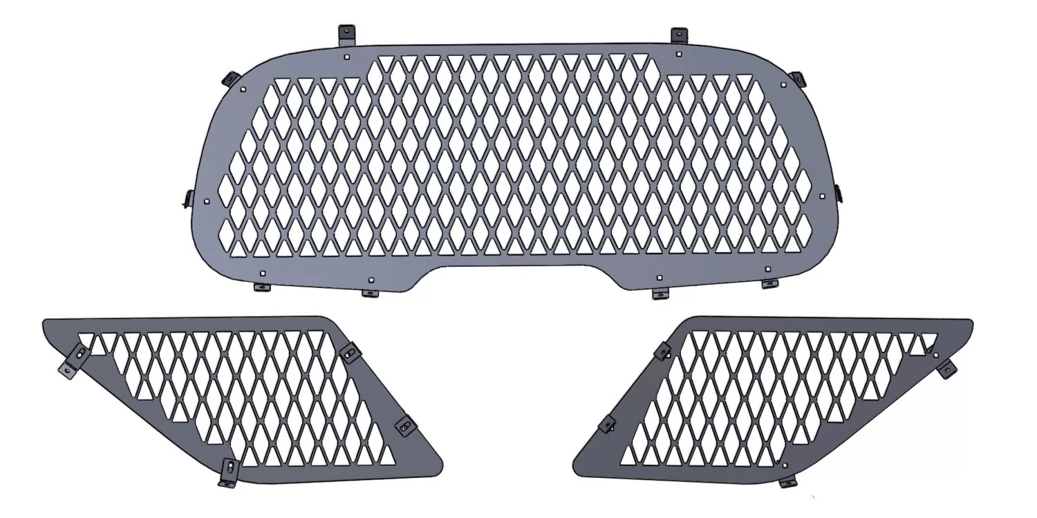 D&R 937-0362A rear window guards for the 2020 Ford Interceptor Utility, cargo panel and two quarter panels