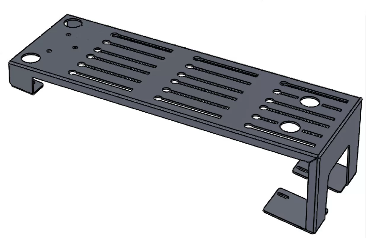 D&R 905-0148A floorplate kit for the 2020 Ford Interceptor Utility, black slotted plate with side legs