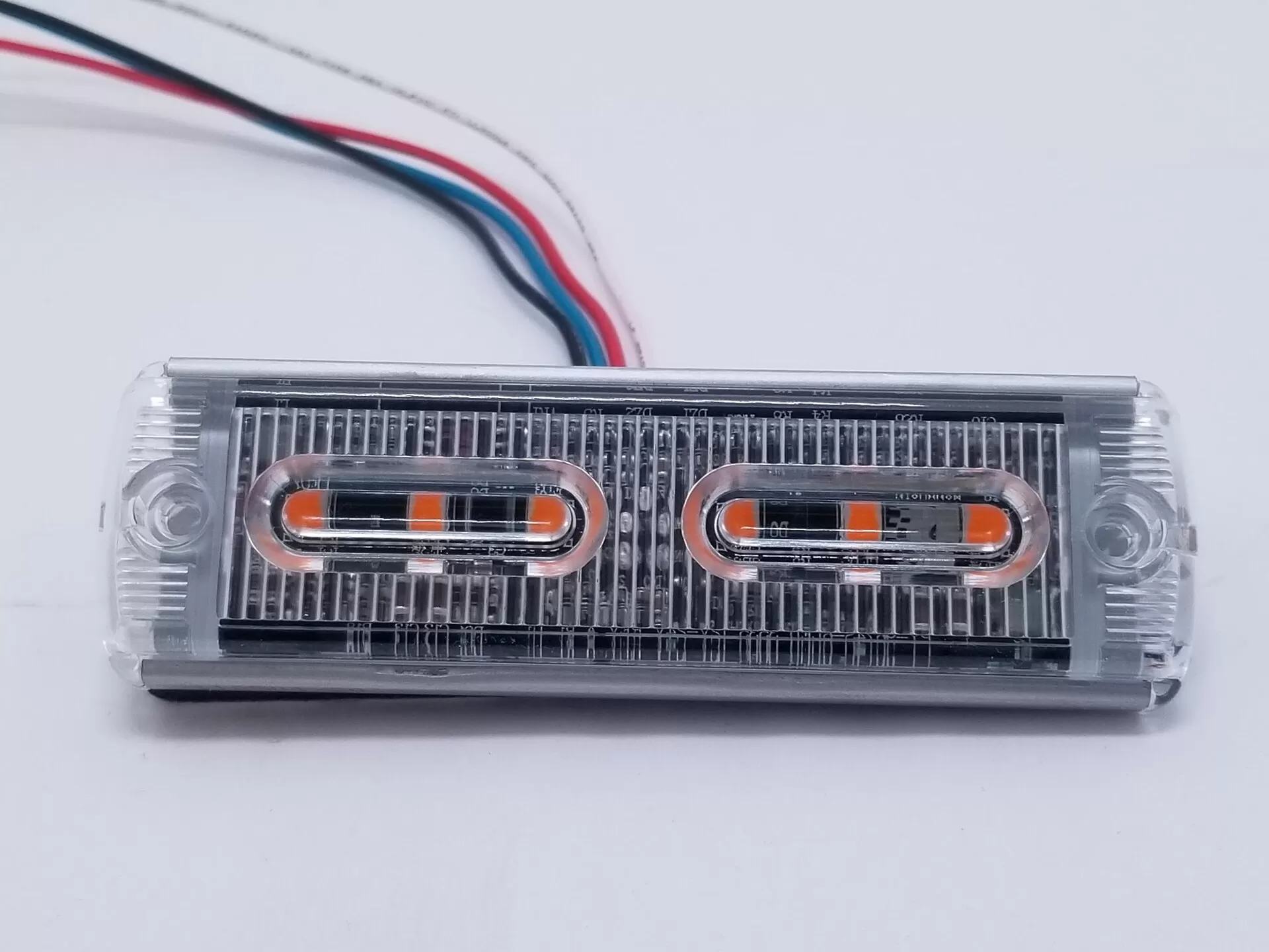 D&R PY-9674-X ultra-thin surface mount LED module with two amber LED optics under a clear lens