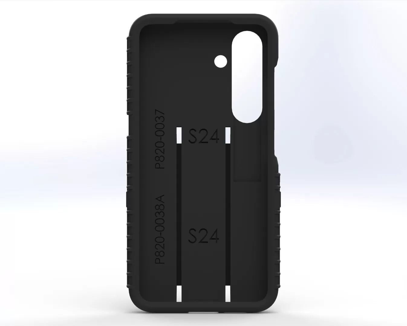 Case interior with S24 and part numbers P820-0037 and P820-0038A molded into the cavity