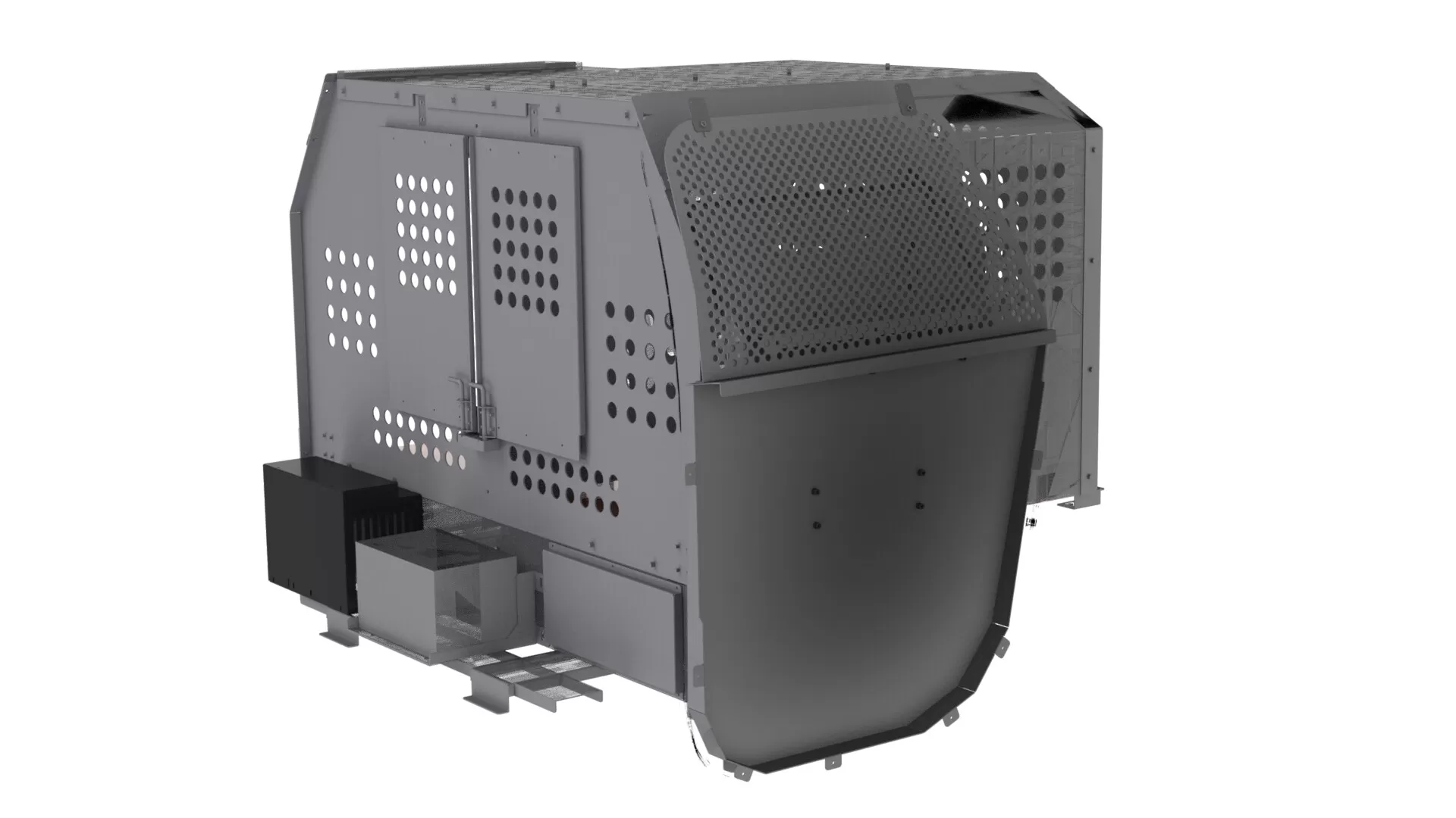 D&R 934-1029A K9 kennel insert for the Ford Expedition with perforated door, battery box and repeater mount