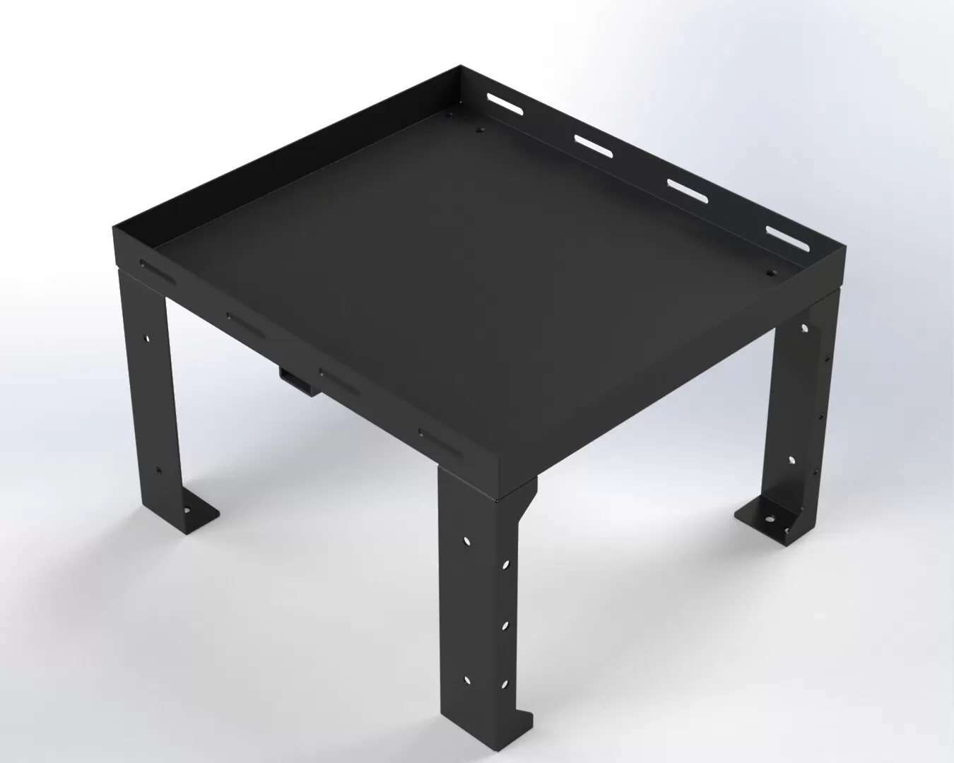 D&R 934-1028A universal storage tray on four slotted mounting legs with a raised lip around the deck