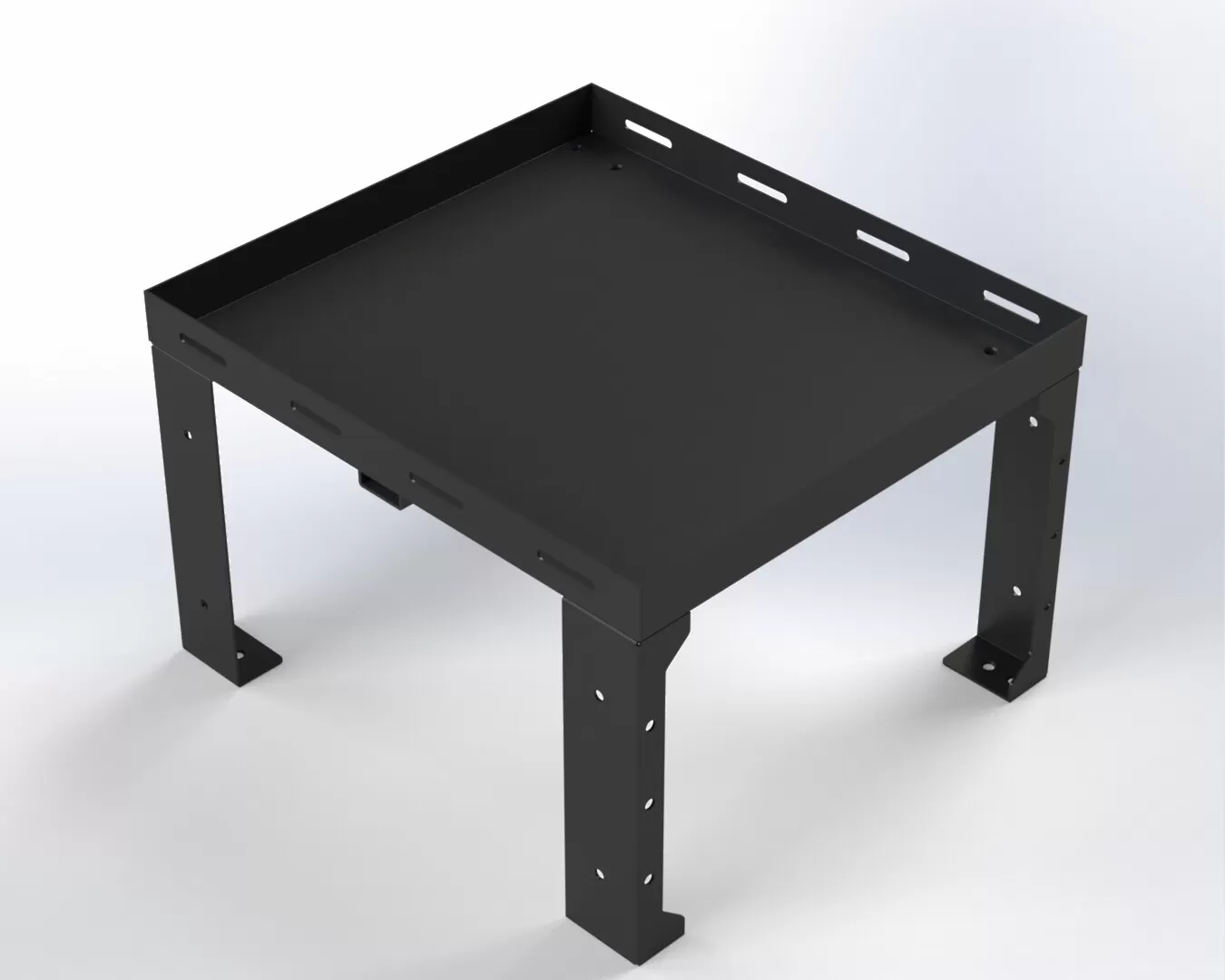D&R 934-1028A universal storage tray on four slotted mounting legs with a raised lip around the deck