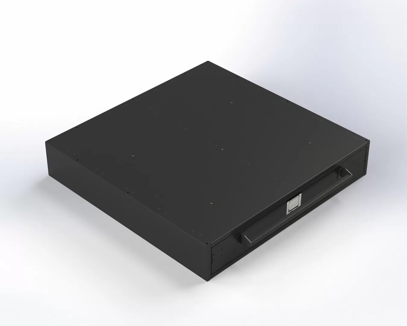 D&R 934-1024A single-drawer vehicle storage cabinet for the Chevy Tahoe, closed with recessed pull channel