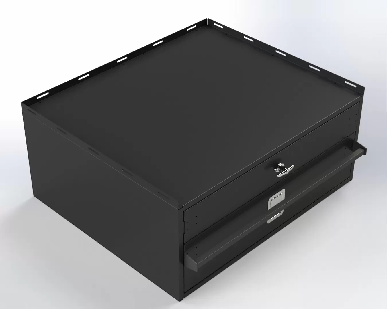 D&R 934-1006A vehicle storage cabinet for the Ford Expedition Max, paddle latch and side grab handle