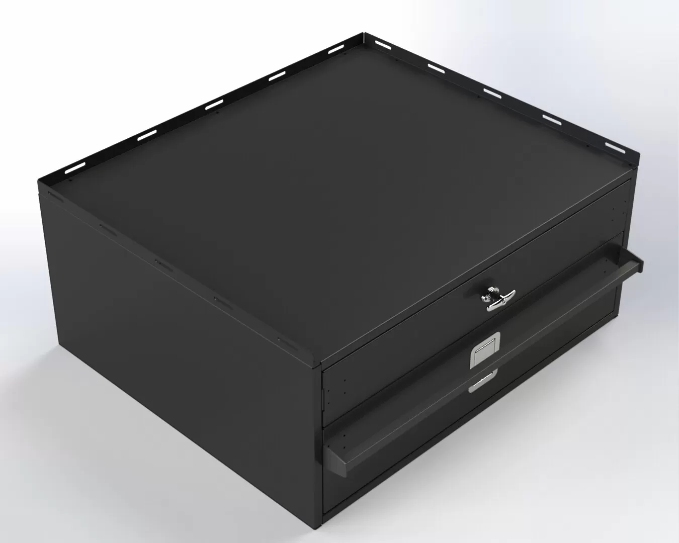 D&R 934-1006A vehicle storage cabinet for the Ford Expedition Max, paddle latch and side grab handle