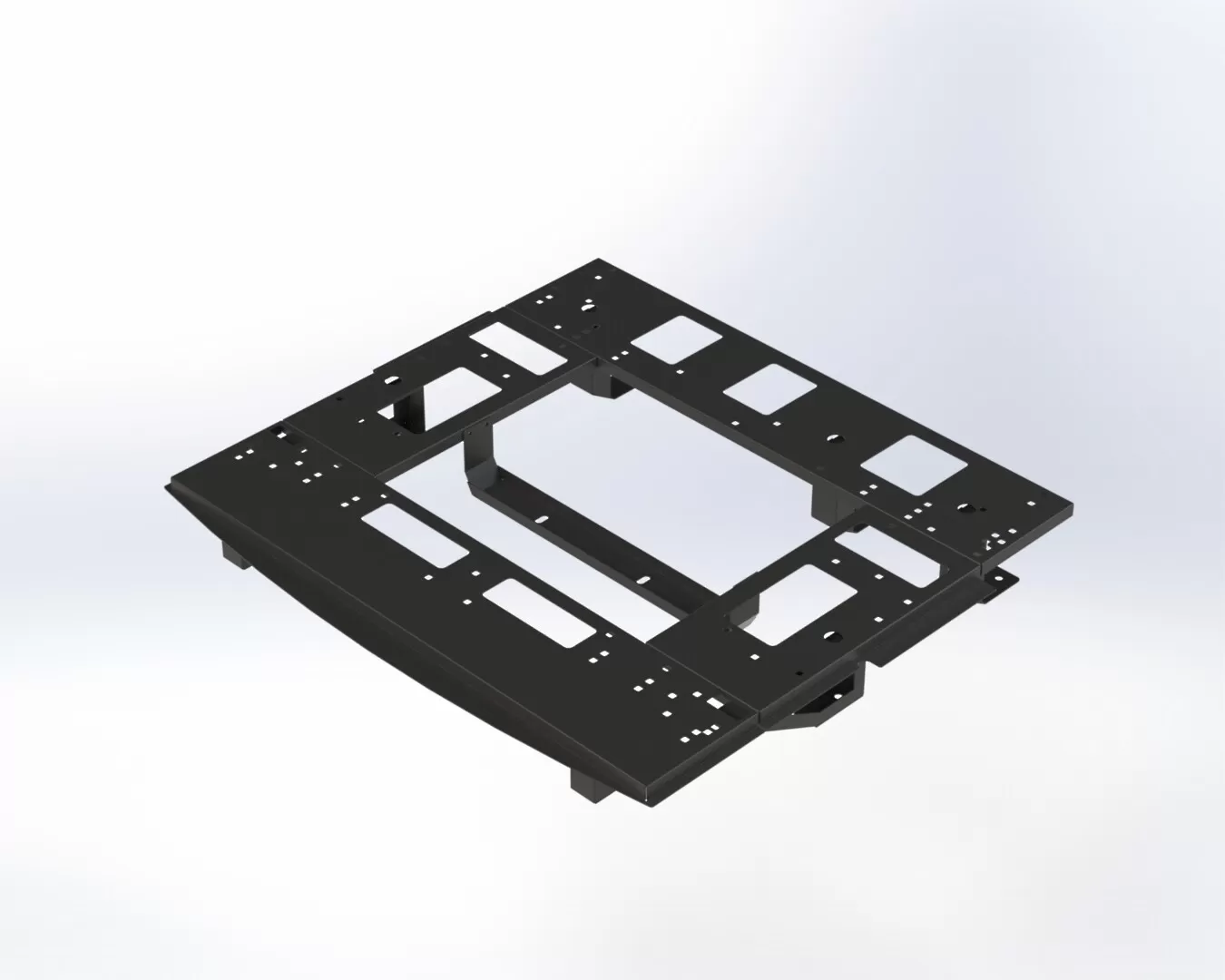 D&R 933-0238A full subframe for the Chevrolet Tahoe in black wrinkle powder coat, three-quarter view