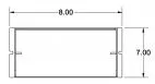 Outline drawing of the same pocket with 8.00 inch width and 7.00 inch overall depth called out