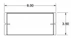 Top-down drawing of the pocket opening dimensioned 8.00 inches by 3.50 inches
