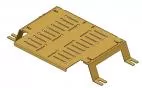 D&R 905-0106A floor plate and leg kit for 2011-2020 Chevy Express console mounting, slotted steel plate