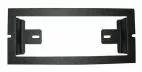 D&R console faceplate in a black textured finish with a rectangular radio cut-out and two slotted mounting brackets