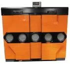 Bar pattern shown, five lamp modules in a row with the manual flaps closed over the chevrons