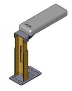 D&R 904-0159B adjustable armrest rendered on its slotted upright column with a bolt-down floor plate