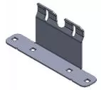 D&R 936-0521A deck mount L bracket, 2 inch tall single upright with hooked slots on a slotted base