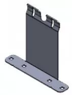 D&R 936-0522A deck mount L bracket, 4 inch tall single upright with two hooked slots on a flat foot