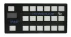 D&R F5M-IQTP control system faceplate with 20 backlit push buttons, OLED display window and Intimidator IQ label