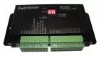 Top view of the flasher label listing left, right, centre flash, dimmer and outputs 1 to 8