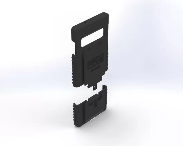 Two-piece S10 case separated, main shell above the removable bottom section, rear three-quarter view