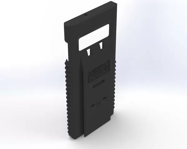 Three-quarter rear view of the assembled case with ribbed side grips and open camera cut-out