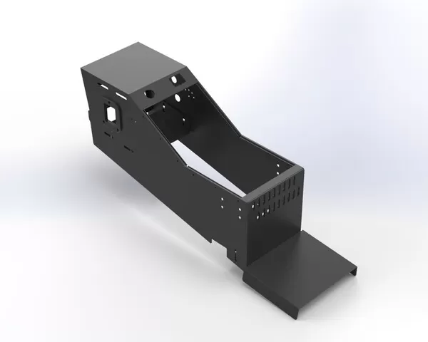 D&R 901-0165B emergency vehicle console for the Ford Interceptor Utility with open equipment bay