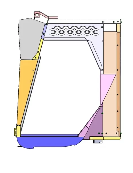 D&R 934-0913B K9 kennel for the 2021 Chevy Tahoe, side profile with diamond vent panel and floor pan
