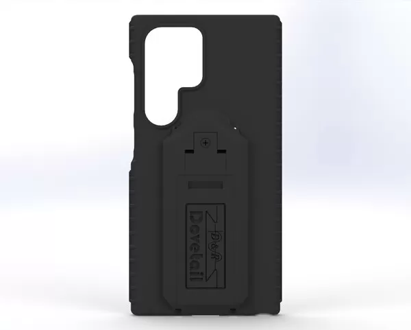 D&R Dovetail phone case for the Galaxy S24 Ultra, rear view with molded docking plate