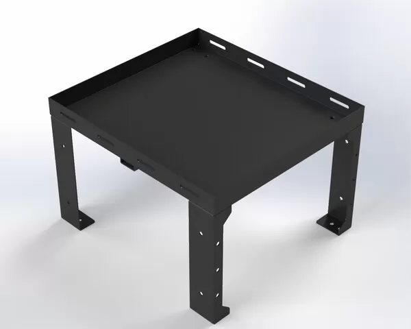 D&R 934-1028A universal storage tray on four slotted mounting legs with a raised lip around the deck
