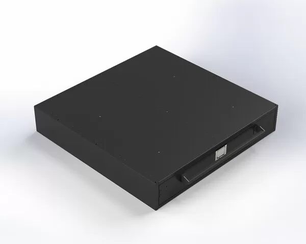 D&R 934-1024A single-drawer vehicle storage cabinet for the Chevy Tahoe, closed with recessed pull channel